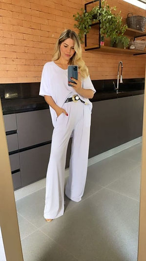 Conjunto Pantalona Branco - Ana